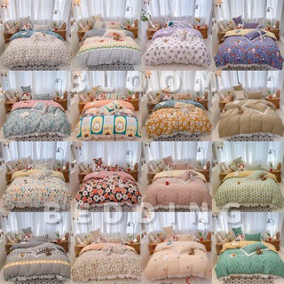 (16 mẫu) Set Chăn Ga Gối Cotton Bèo 4 món - Cotton Hàn mềm mịn mát