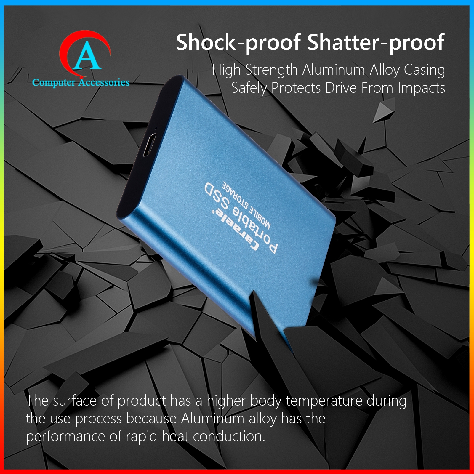 Ổ Cứng Di Động 500gb Ssd Usb 3.1 Gen-1 Usb-C Bằng Hợp Kim Nhôm | BigBuy360 - bigbuy360.vn