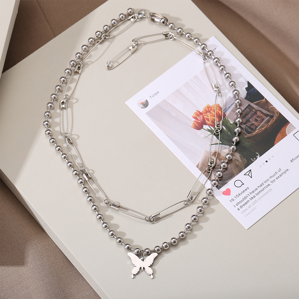 Set 2 vòng cổ Hình Bướm Xinh Xắn Dành Cho Nữ