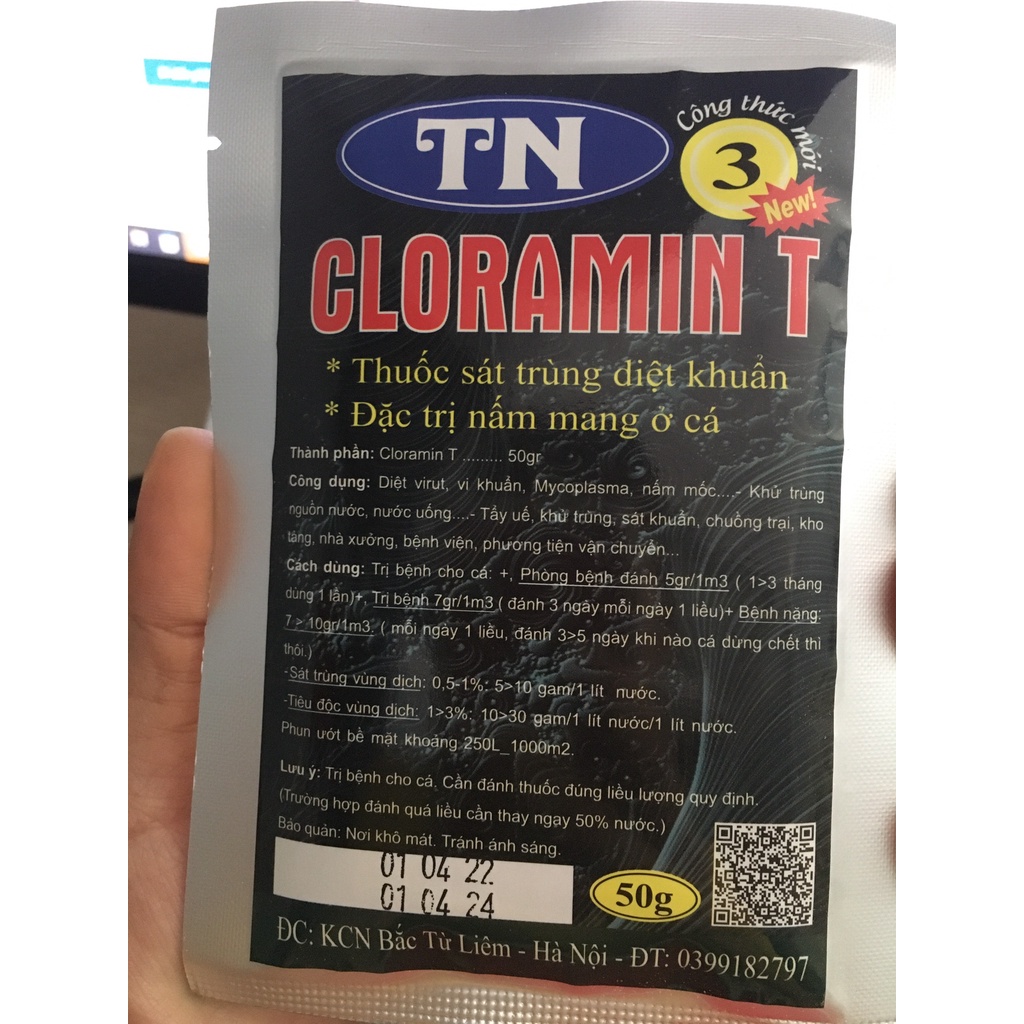 CLORAMIN T(TN 3)  DIỆT KHUẨN TRỊ NẤM MANG Ở CÁ CẢNH.
