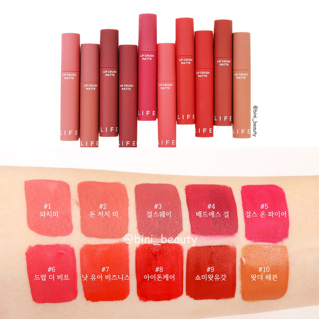 Son Kem Lì It's Skin Life Color Lip Crush Matte | Thế Giới Skin Care