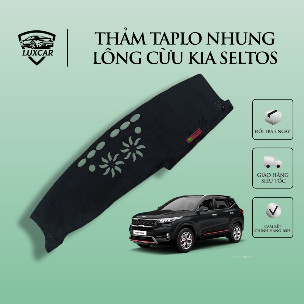 Thảm Taplo Nhung Lông Cừu LUXCAR Xe KIA SELTOS - Đế cao su chống trượt