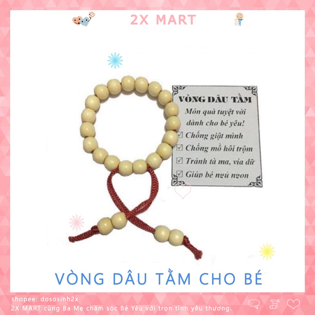 Vòng dâu tằm cho bé Giảm quấy khóc đêm trẻ nhỏ, đẩy vía trừ tà chống giật mình - 2X MART