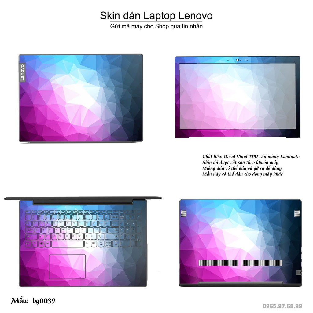 Skin dán Laptop Lenovo in hình Vân kim cương _nhiều mẫu 2 (inbox mã máy cho Shop)