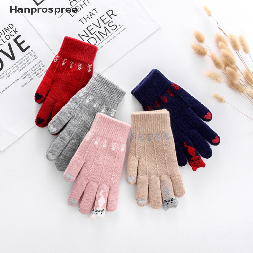 Hanprospree > Găng Tay Dệt Kim Giữ Ấm Mùa Đông Có Thể Chạm Màn Hình Cảm Ứng Dễ Thương Cho Nữ well