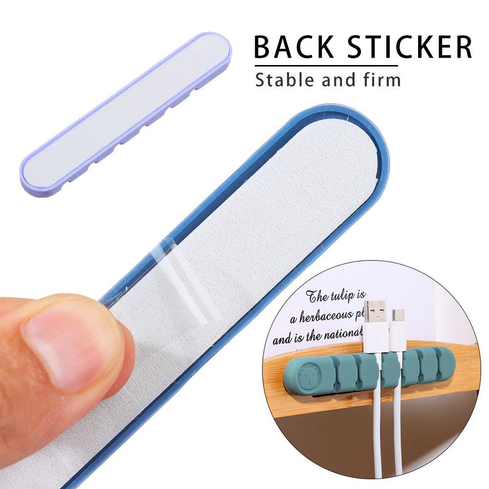 Shouhou Dụng Cụ Quấn Dây Cáp Gọn Gàng Hình Gấu|Giá Đỡ Cố Định Dây Cáp Tai Nghe Để Bàn 6 Ngăn Bằng Silicone Tiện Lợi
