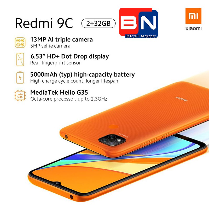 Điện thoại Xiaomi Redmi 9C 3GB/64GB-Hàng Chính Hãng-Nguyên Seal 100%-Bảo Hành Điện tử