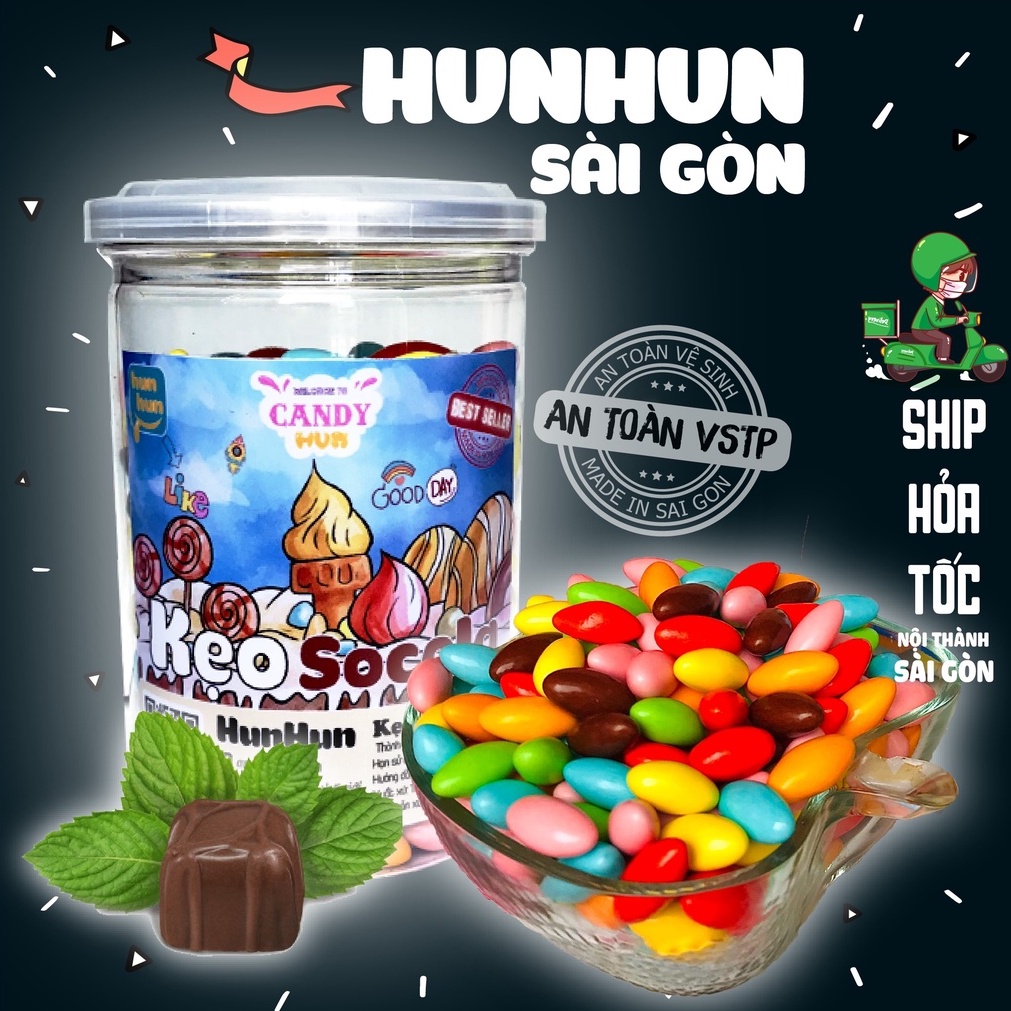 Kẹo Nhộng Socola HunHun 400g đồ ăn vặt Sài Gòn Ngon Rẻ