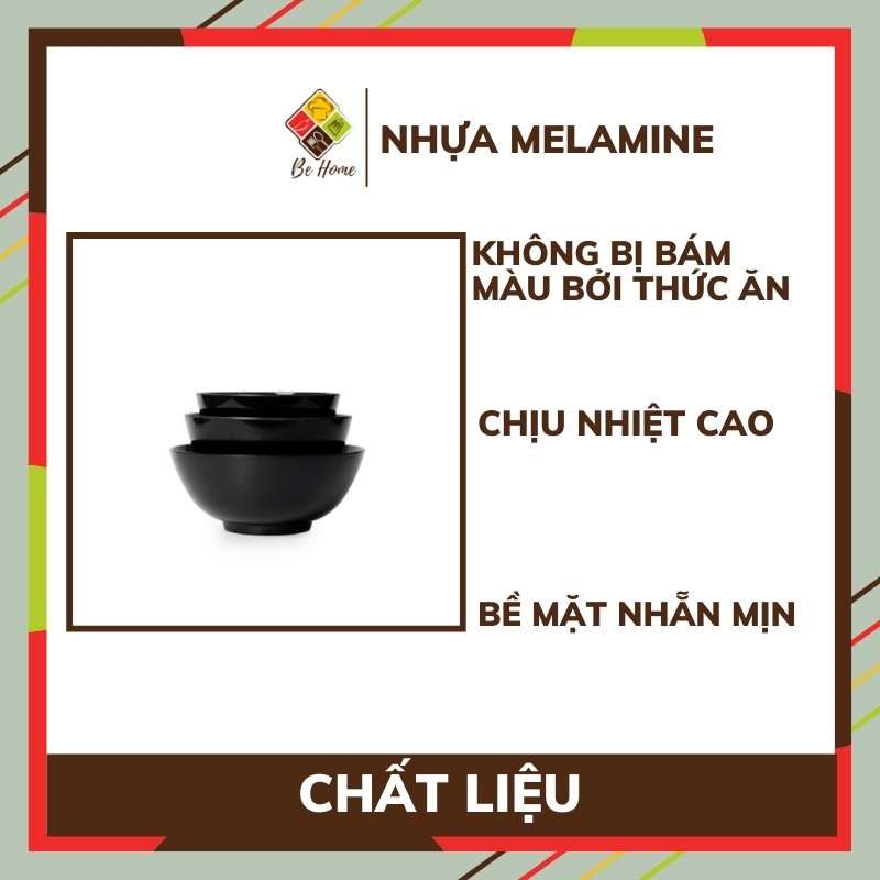 Tô Nhựa Melamine BEHOME Bát Đĩa Nhựa Bộ Bát Ăn Cơm To Melamine Tô Ăn Phở Chịu nhiệt độ Cao Hàng Cao Cấp Hàn Quốc