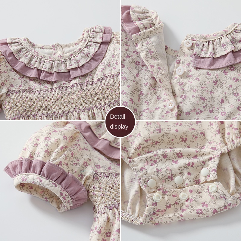 Đầm Công Chúa Lolita Vải Cotton Dễ Thương Có Mũ Trùm Cho Bé Gái Sơ Sinh 0-24 Tháng Tuổi