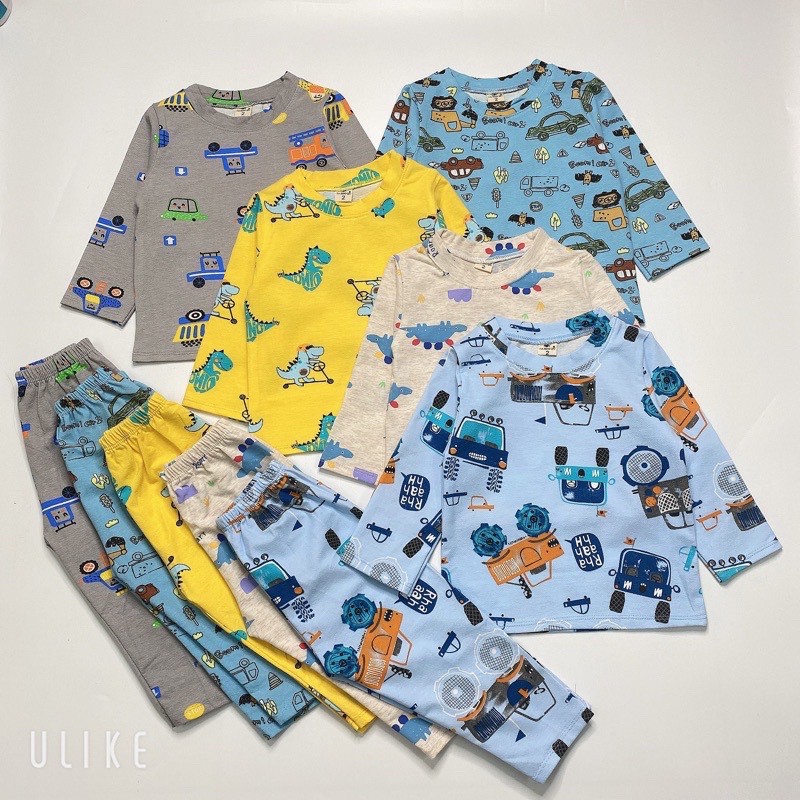 Bộ Quần Áo Dài Tay Cho Bé Trai Chất Cotton