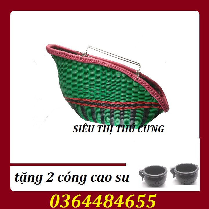 GIỎ XÁCH GÀ - GIỎVẬN CHUYỂN GÀ QUAI INOX -TẶNG CÓNG CAO SU