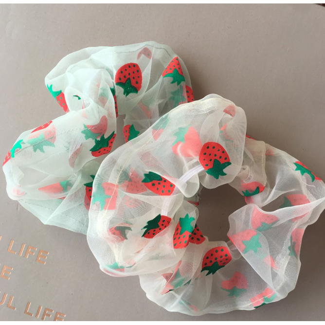 Dây buộc tóc in họa tiết xinh xắn cho nữ
