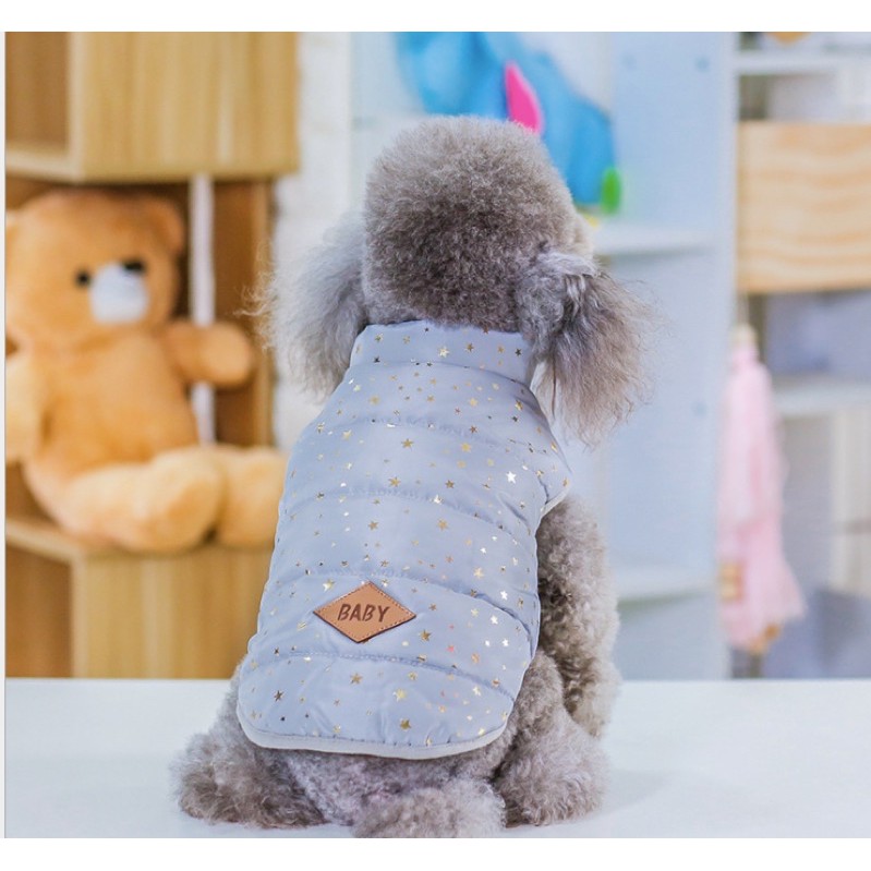 Áo phao lót nỉ cho thú cưng, áo mùa đông cho chó mèo