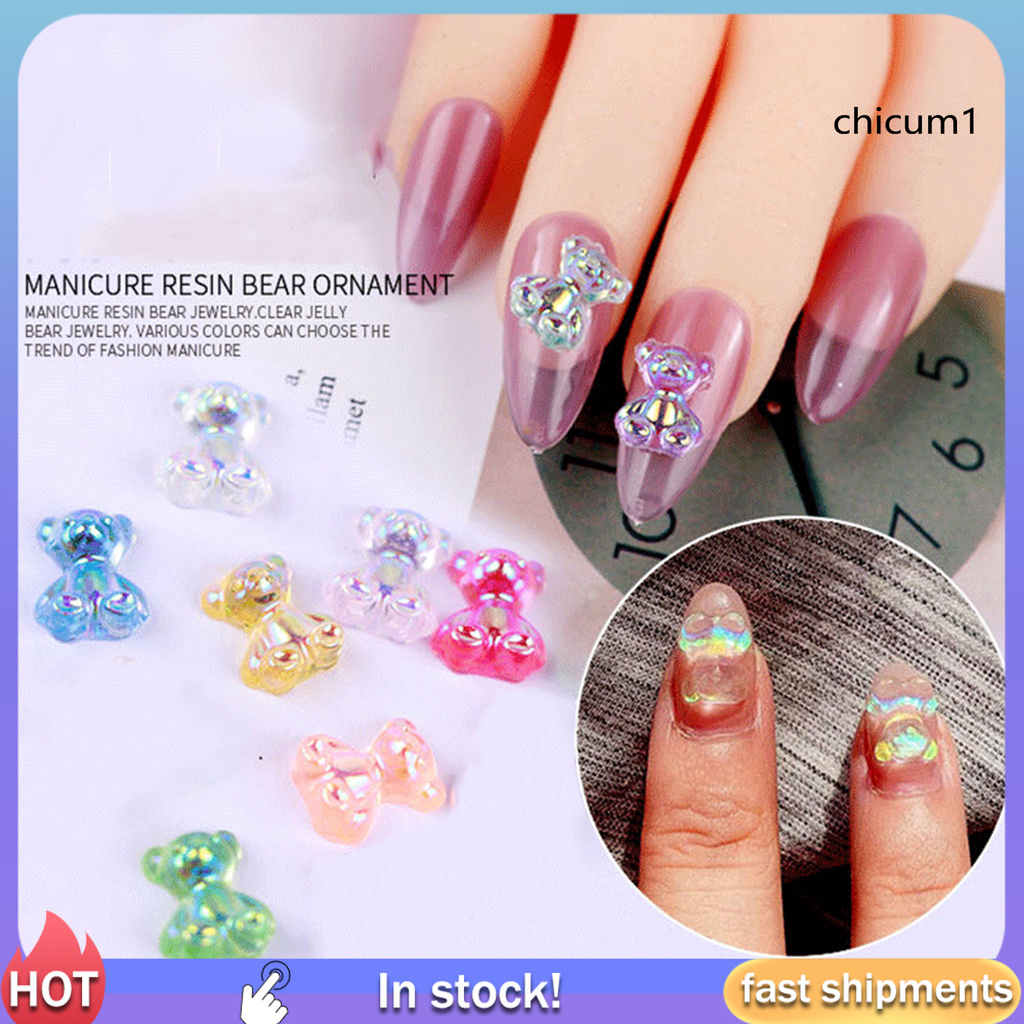Phụ Kiện Trang Trí Hình Gấu Lấp Lánh Trang Trí Móng Tay Diy