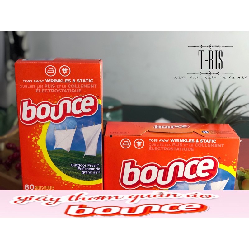 [80tờ-120 tờ-160 tờ-Chuẩn Mỹ] Giấy thơm quần áo Bounce Mỹ-Chính hãng P&amp;G - USA - Giá tốt