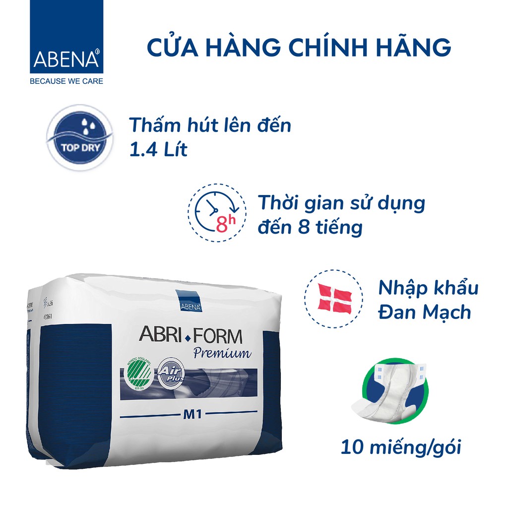 Combo 3 Bịch Tã Dán Người Lớn Abena Abri Form Premium (Gói 10 Miếng) Thấm hút 2.5 lít Nhập khẩu Đan Mạch