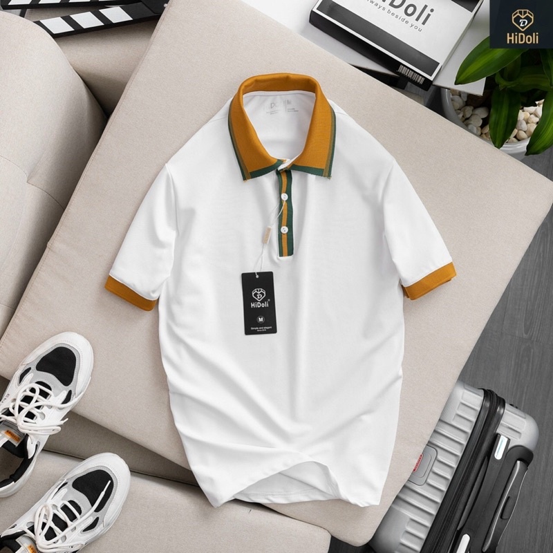 Áo polo nam  3 màu phối tay,cổ,viền sọc nút siêu đẹp,áo nam cổ bẻ