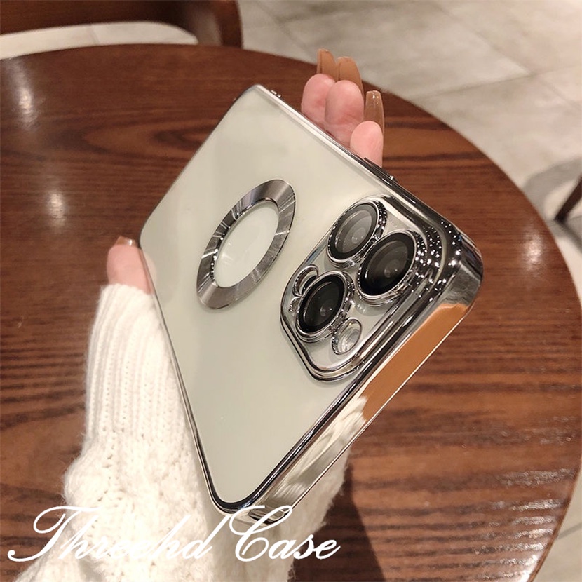 Ốp Điện Thoại TPU Mềm Nam Châm Mạ Điện 6D Chống Sốc Cho iPhone 13 12 11 Pro Max X XR Xs SE 2020 8 7 Plus