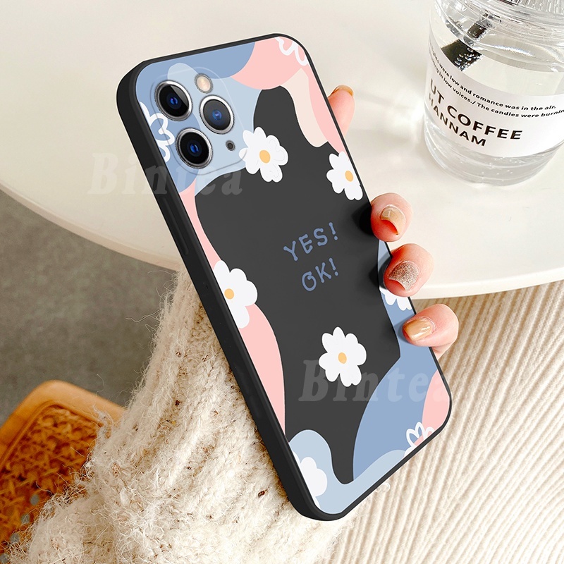Ốp điện thoại mẫu hoa màu sắc tương phản cho Samsung Galaxy A03S A02S A11 A20 A30 A51 A51 A12 A50 A30S A50S J7 Pro