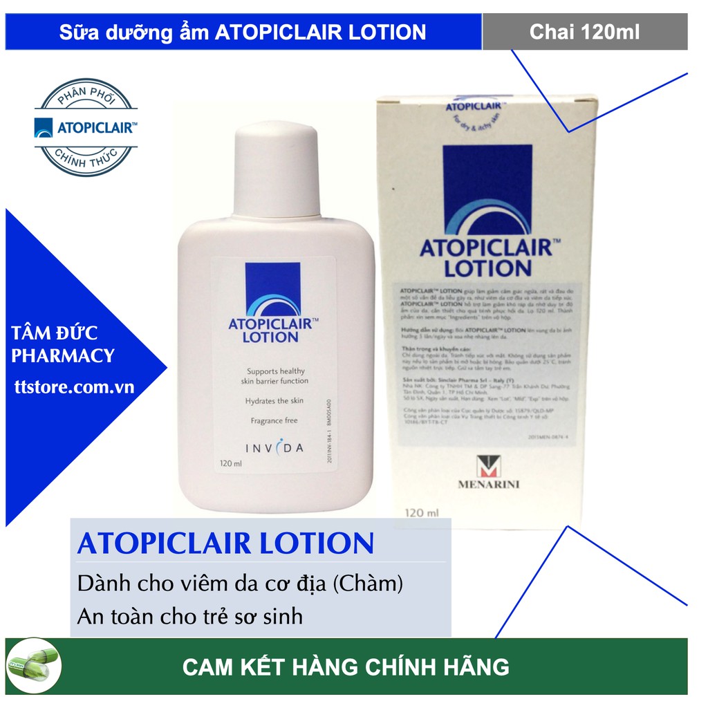 Atopiclair Lotion - Sữa dưỡng ẩm giúp giảm ngứa, rát do bệnh da cơ địa (chàm / lác sữa) - Dùng được cho trẻ sơ sinh