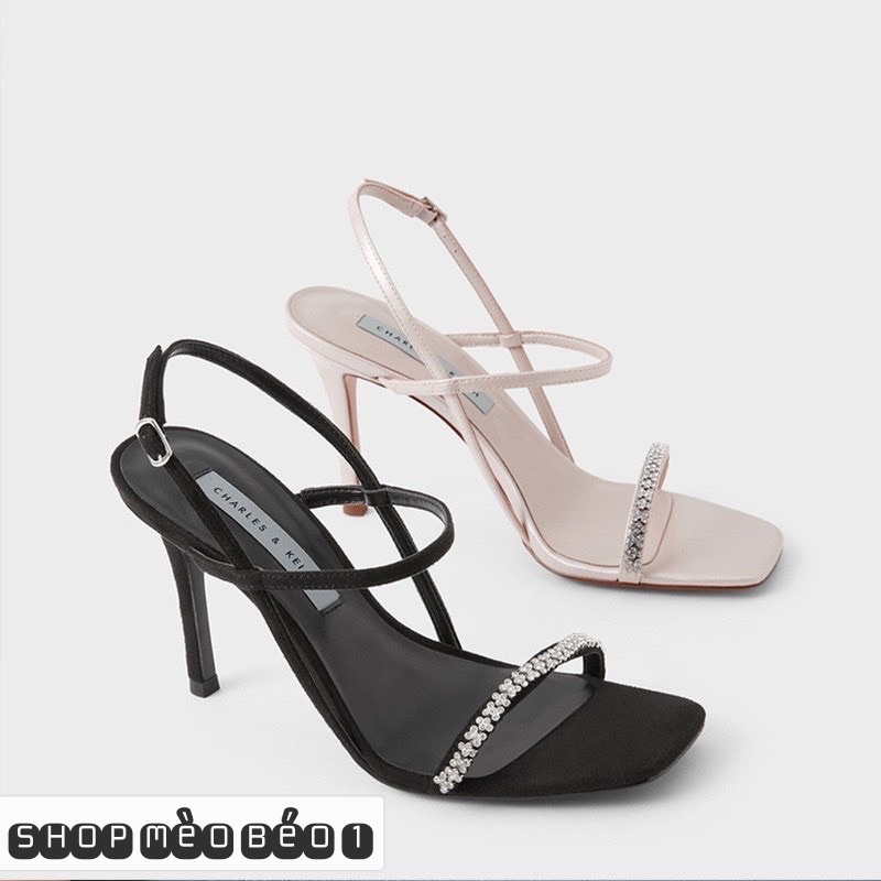 Sandal cnk quai đá mảnh gót nhọn xuất dư fullbox