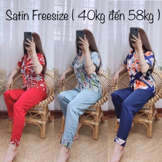 Đồ bộ pijama satin - tay ngắn quần dài
