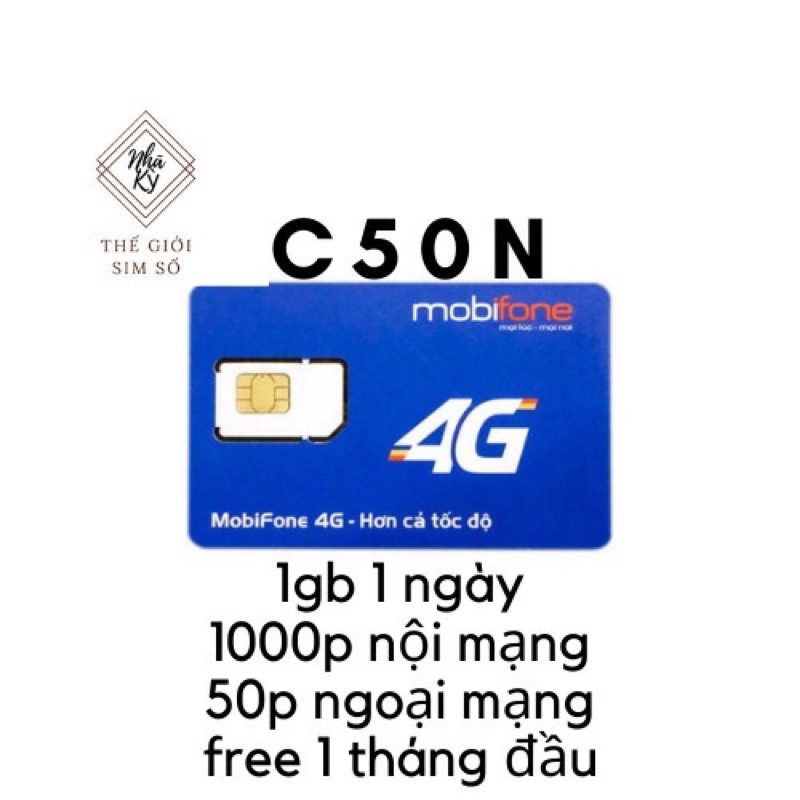 Sim Mobifone gói C50N gia hạn 50k 1 tháng