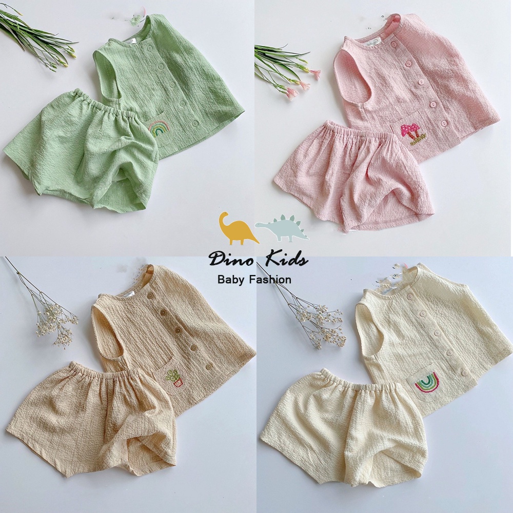 XẢ HÀNG Bộ ba lỗ chất xốp bé trai bé gái, Bộ xốp ba lỗ cài cúc cho bé