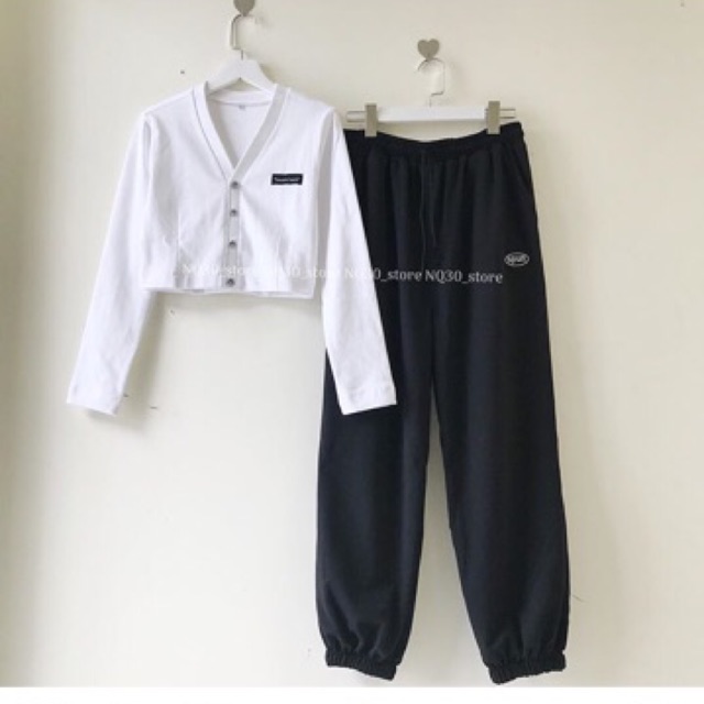 ♥️Set Bộ Quần Jogger + CropTop Logo