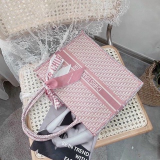 TÚI DIOR HỒNG THỔ CẨM KÈM KHĂN LỤA