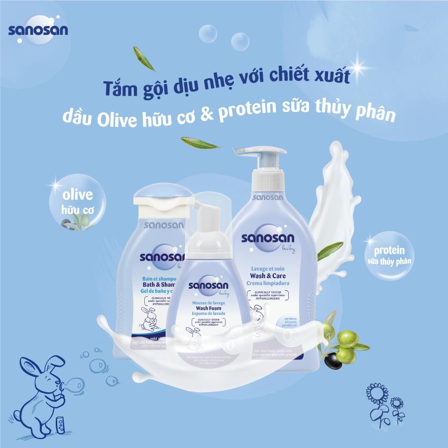 Sữa tắm gội Baby chiết xuất Olive hữu cơ Sanosan