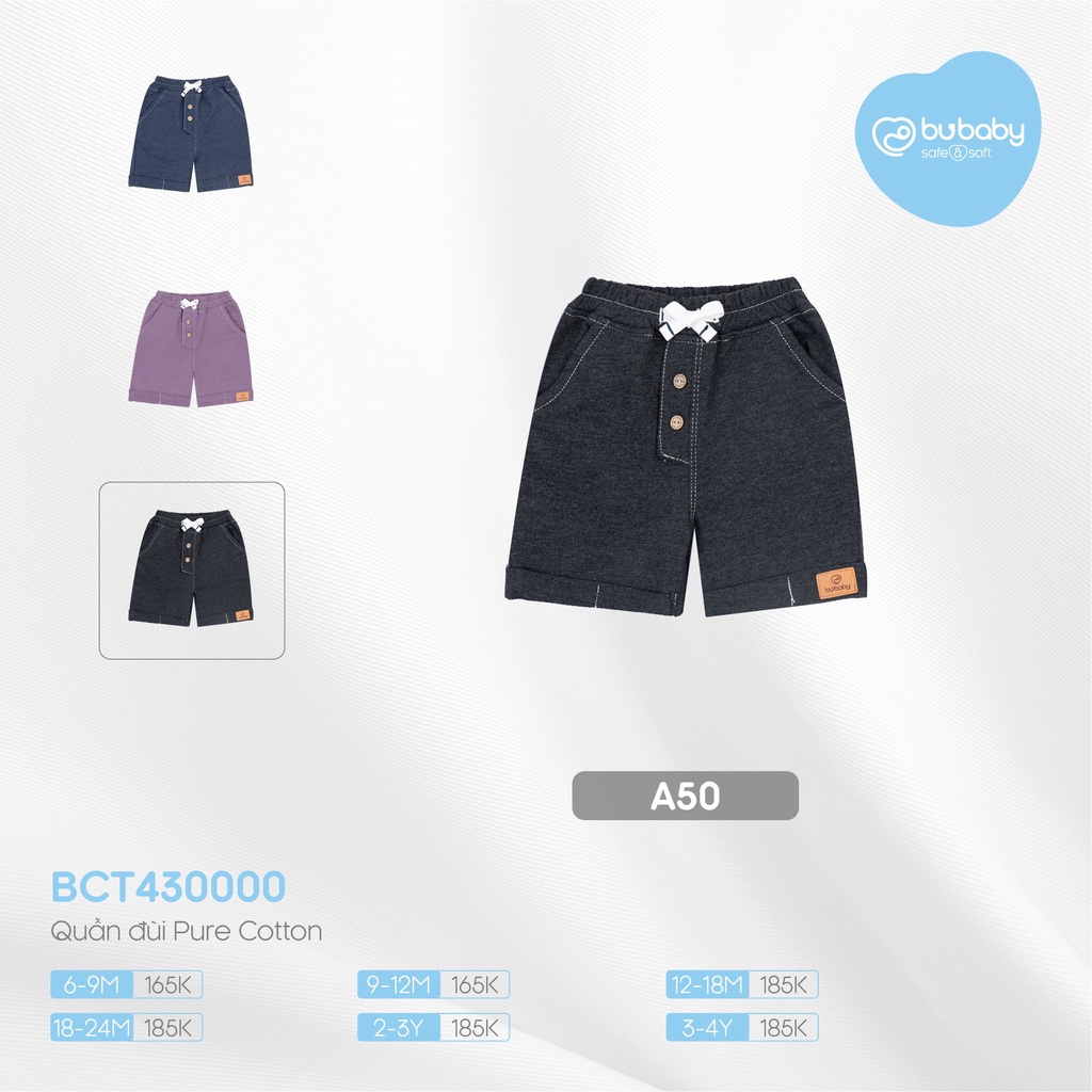 Quần đùi Pure cotton Bu baby cho bé 6 month - 4 years
