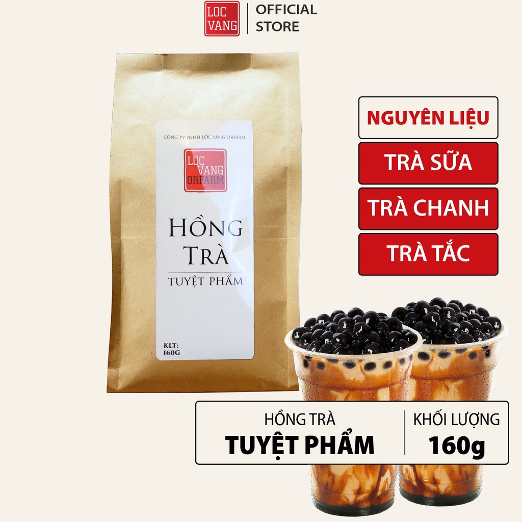 Hồng Trà, Trà Đen Nguyên Liệu Làm Trà Sữa Trân Châu Đường Đen TUYỆT PHẨM 160g