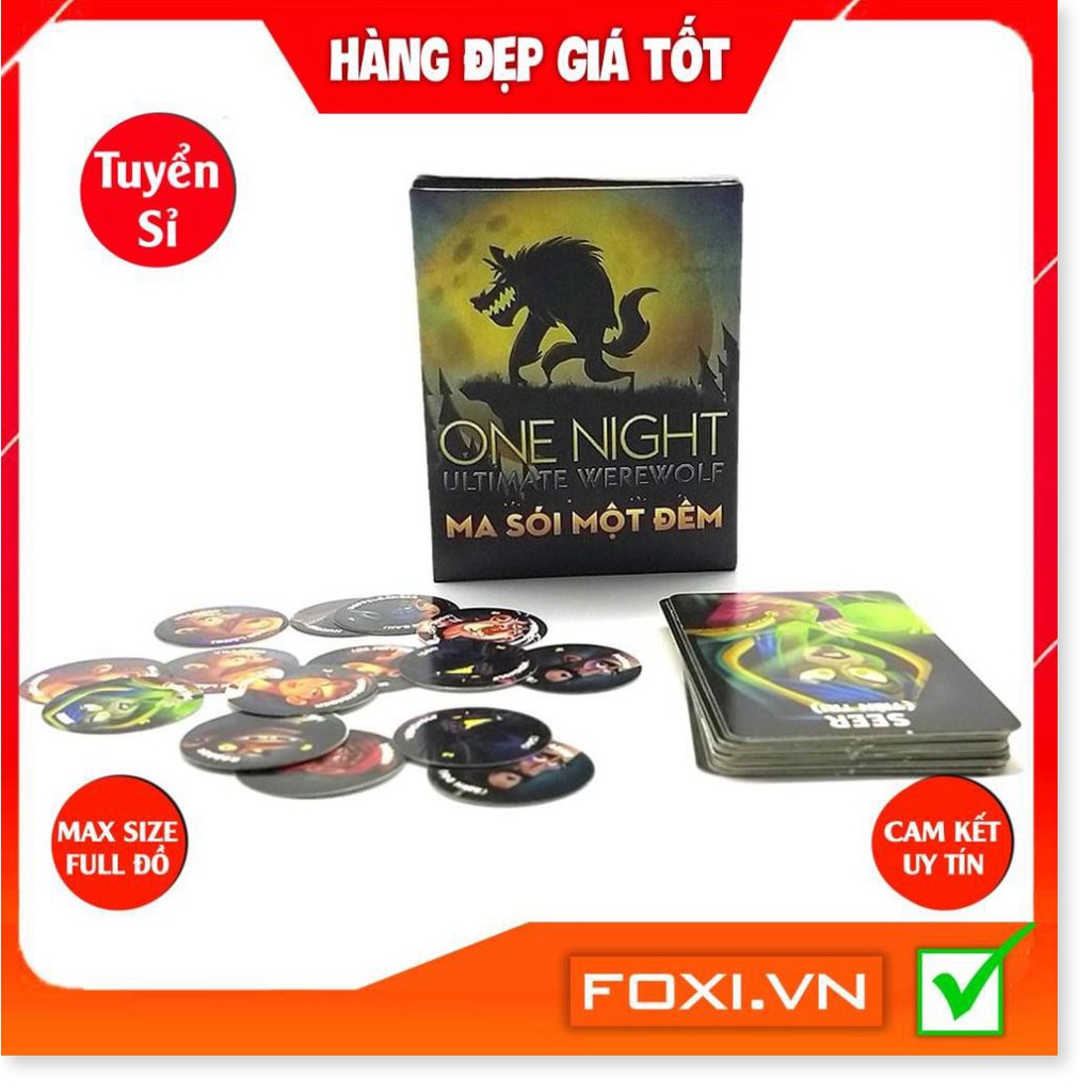 Boardgame Ma Sói One Night Ultimate Werewolf-Phiên bản Việt Hóa-Bài Cao Cấp-Trò chơi trí tuệ