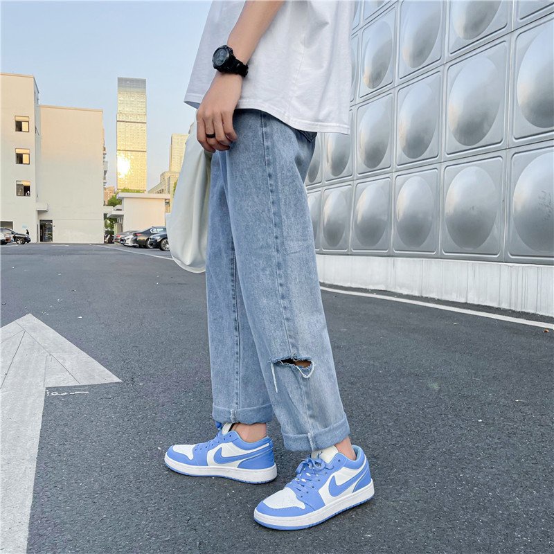 Quần baggy ống rộng nam nữ rách phong cách hiphop , vải cao cấp không co dãn