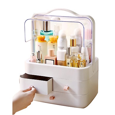 Hộp đựng mỹ phẩm di động có tay cầm nhiều ngăn tiện lợi