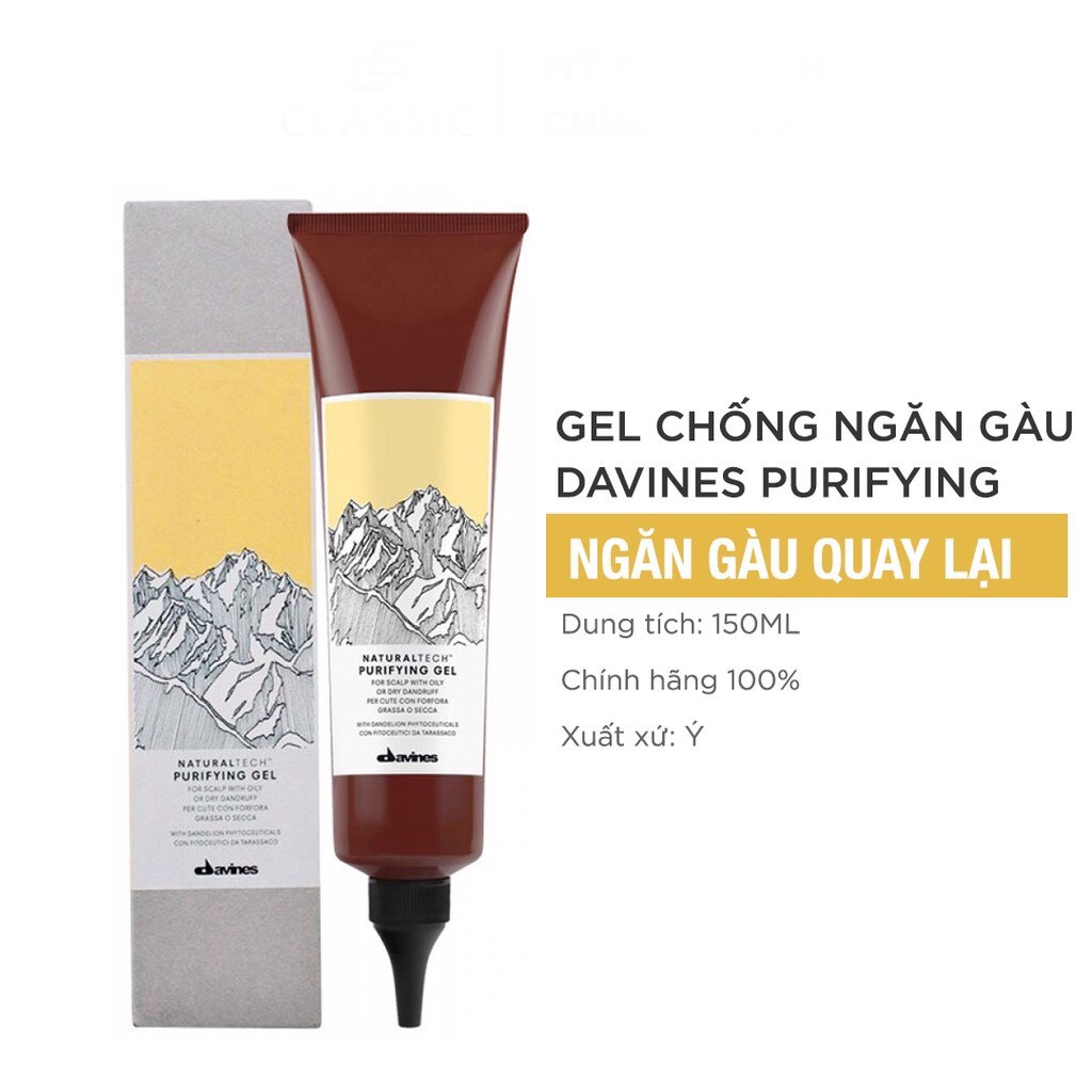 🇮🇹Davines🇮🇹 Combo dầu gội và gel hạn chế gàu DAVINES PURIFYING Shampoo (250ml)