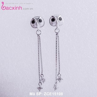 Bông tai bạc Ý 925 Bạc Xinh  - Dáng dàiZCE15108