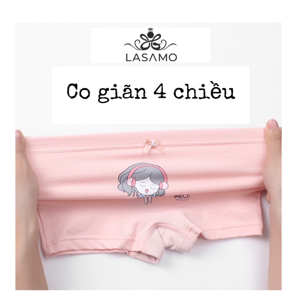 Set 4 chiếc quần chip bé gái, quần lót cho bé gái cotton cao cấp họa tiết Thỏ Bunny dễ thương hãng LASAMO mã QLB005