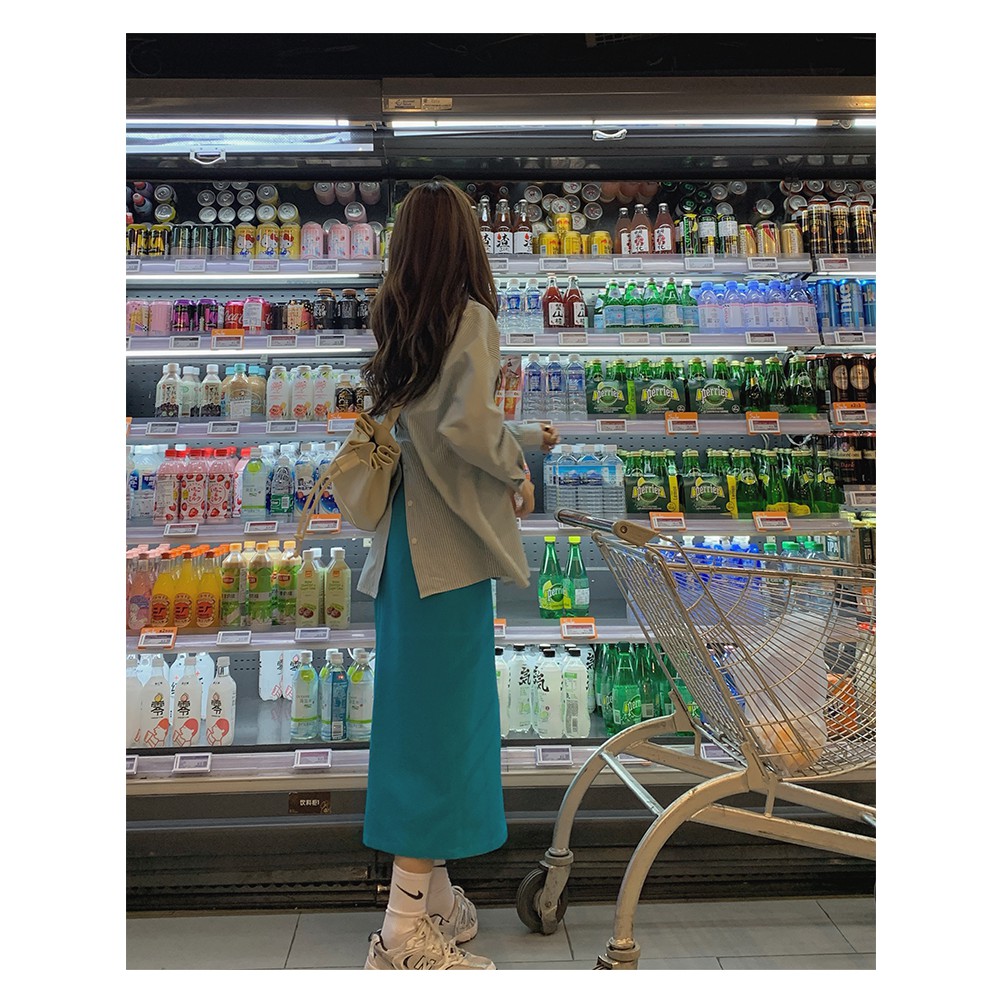 Xiaozhainv Áo Sơ Mi Dài Tay Kẻ Sọc Phong Cách Hàn Quốc Hợp Thời Trang Cho Nữ