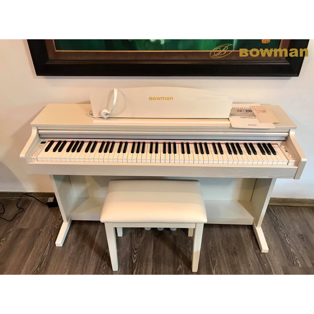 PIANO ĐIỆN MỚI BOWMAN CX200 màu trắng cho bé gái học đàn mùa dịch