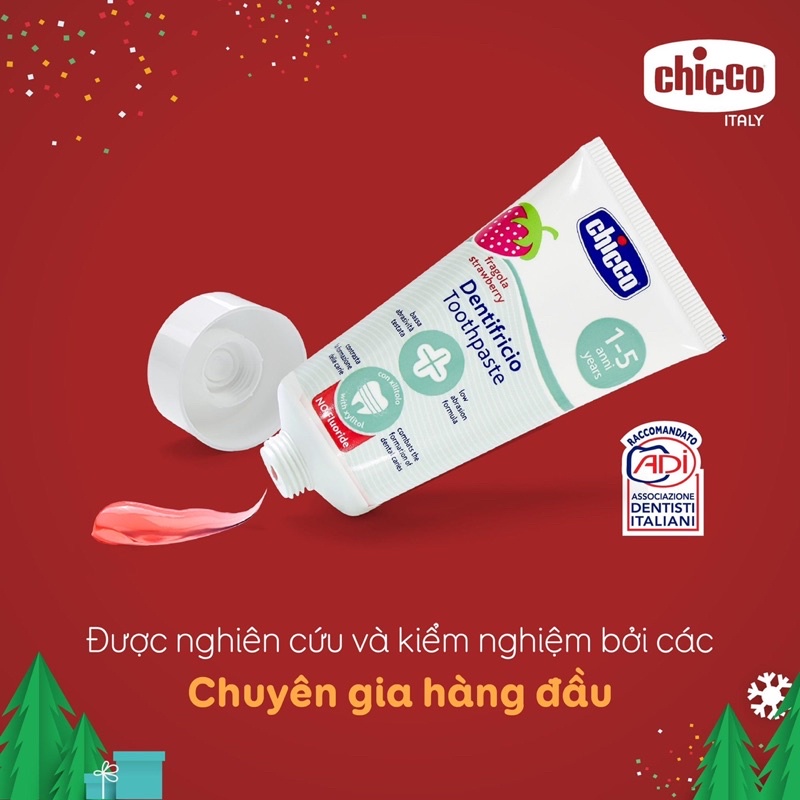 Kem đánh răng Chicco hương dâu cho bé 12m+