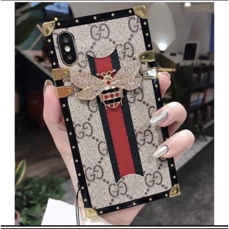 Ốp Vuông Iphone Gắn Ong Sang Chảnh 6G/ 6plus / 7G / 7Plus / X / Xsmax /11 /11pro /11promax /12 /12pro /12promax