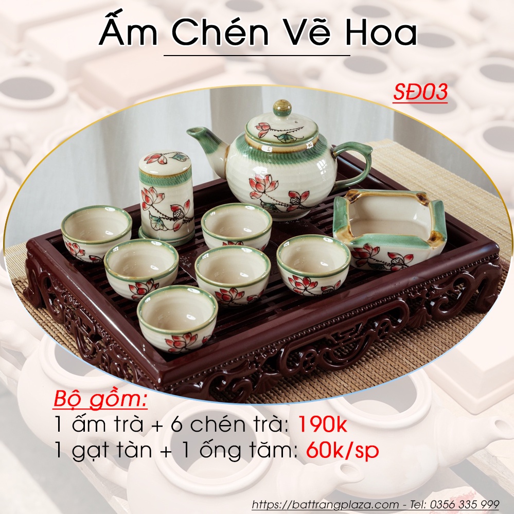 Ấm Trà Bát Tràng Đồng Giá 190K
