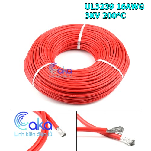 Dây điện chịu nhiệt Silicone UL3239 16AWG cao cấp