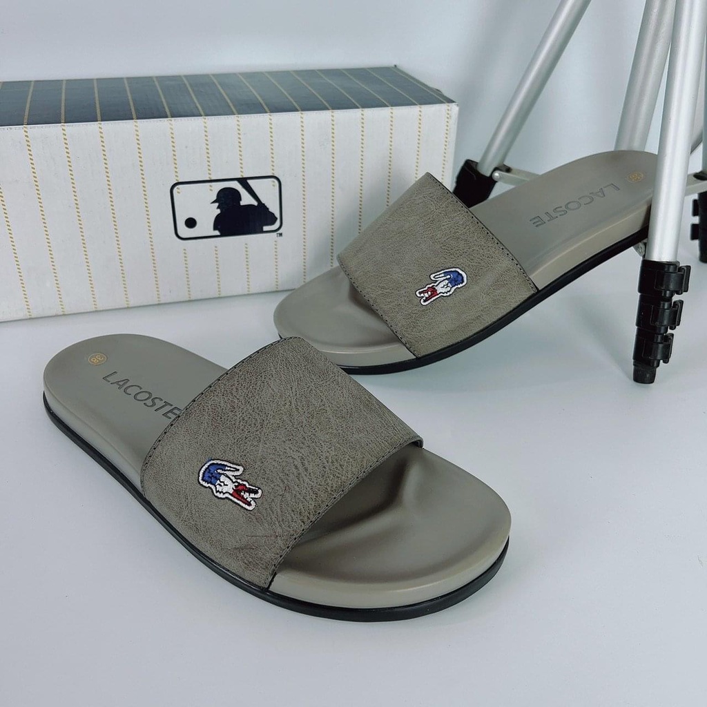 Dép Lacoste bản đế cao su non đẹp huyền thoại , dép quai ngang unisex nam nữ quai da cao cấp 2022 bao đi nước