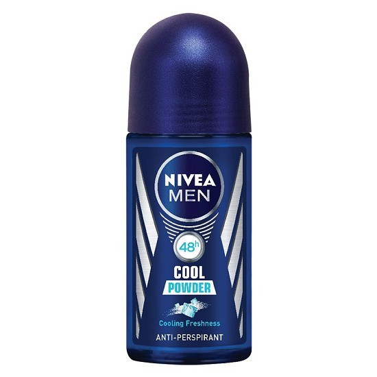 Lăn khử mùi Mát lạnh khô thoáng tức thì Nivea Men Cool Powder 50ml - Hàng Chính Hãng