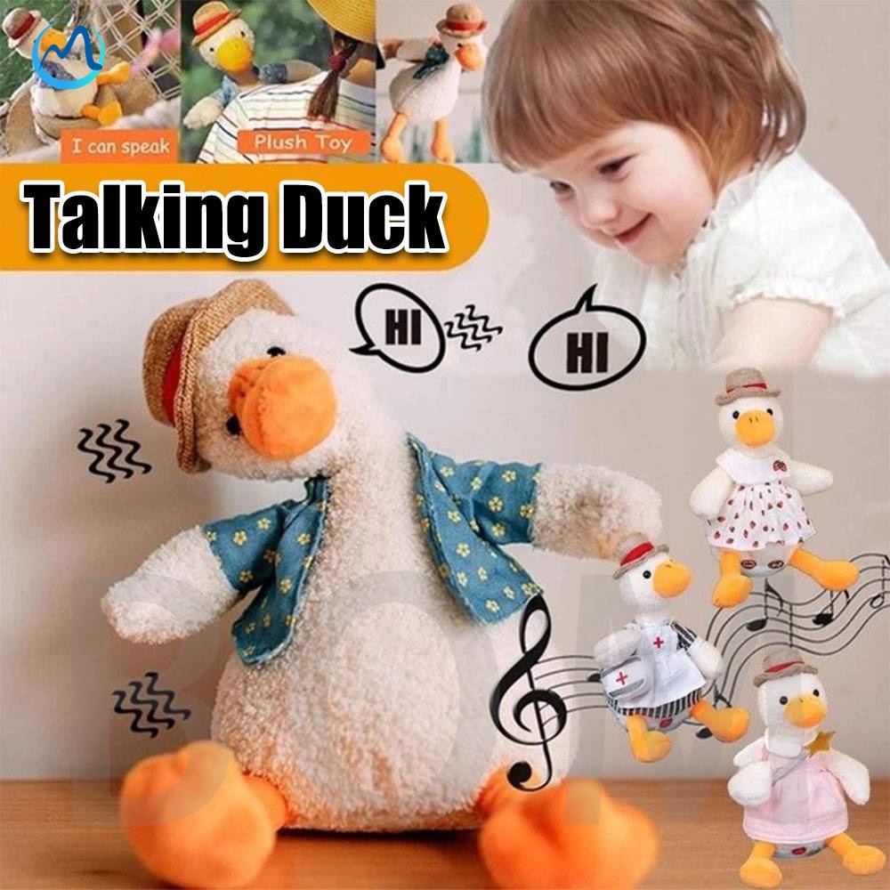 Vịt búp bê đồ chơi bằng vải lông lặp lại âm thanh dùng giáo dục làm quà tặng