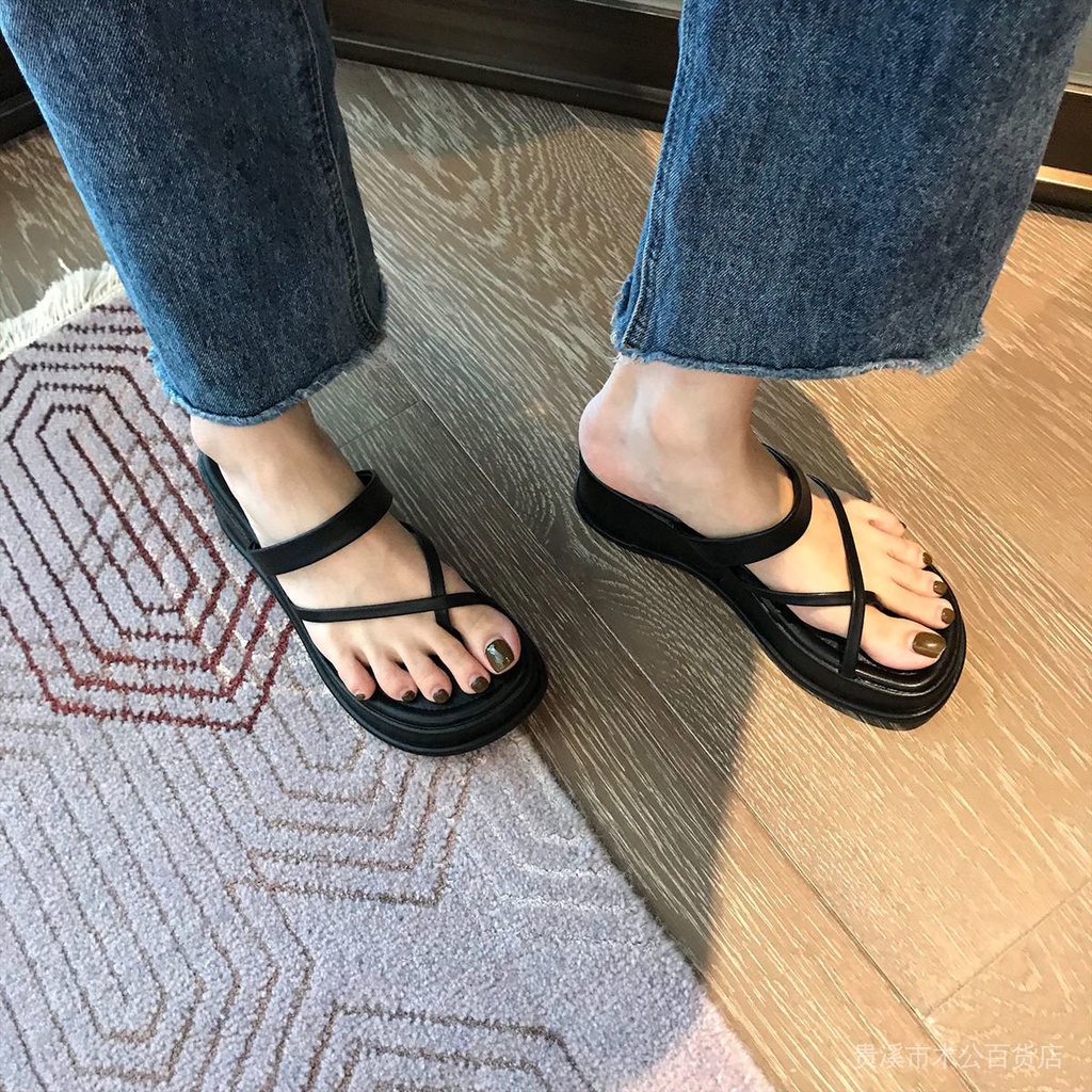 Dép Sandal Hở Ngón Đế Xuồng Dày Phong Cách Hàn Quốc Thời Trang Mùa Hè Cho Nữ